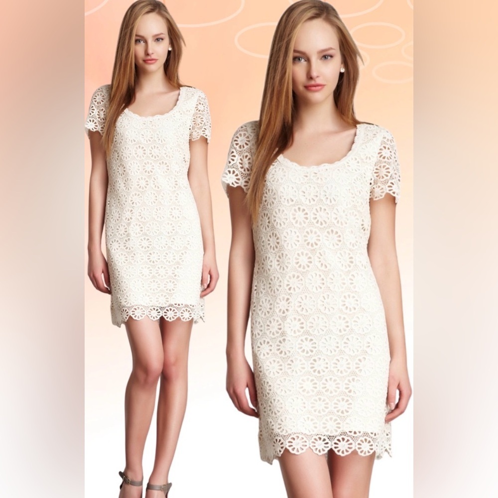 French Connection Lisella Crochet Lace Daisy  Dress Size 6 coquette angelcore